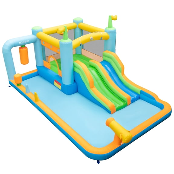 YYAo Bounce House, Castle Theme Kids Inflatable Trampoline, Giant Inflatable Water Slide for Kids Aged 3-10 Years (without Blower)