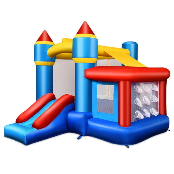 YYAo Bounce House, Castle Theme Kids Inflatable Trampoline, Kids Inflatable Castle Bounce House without Blower