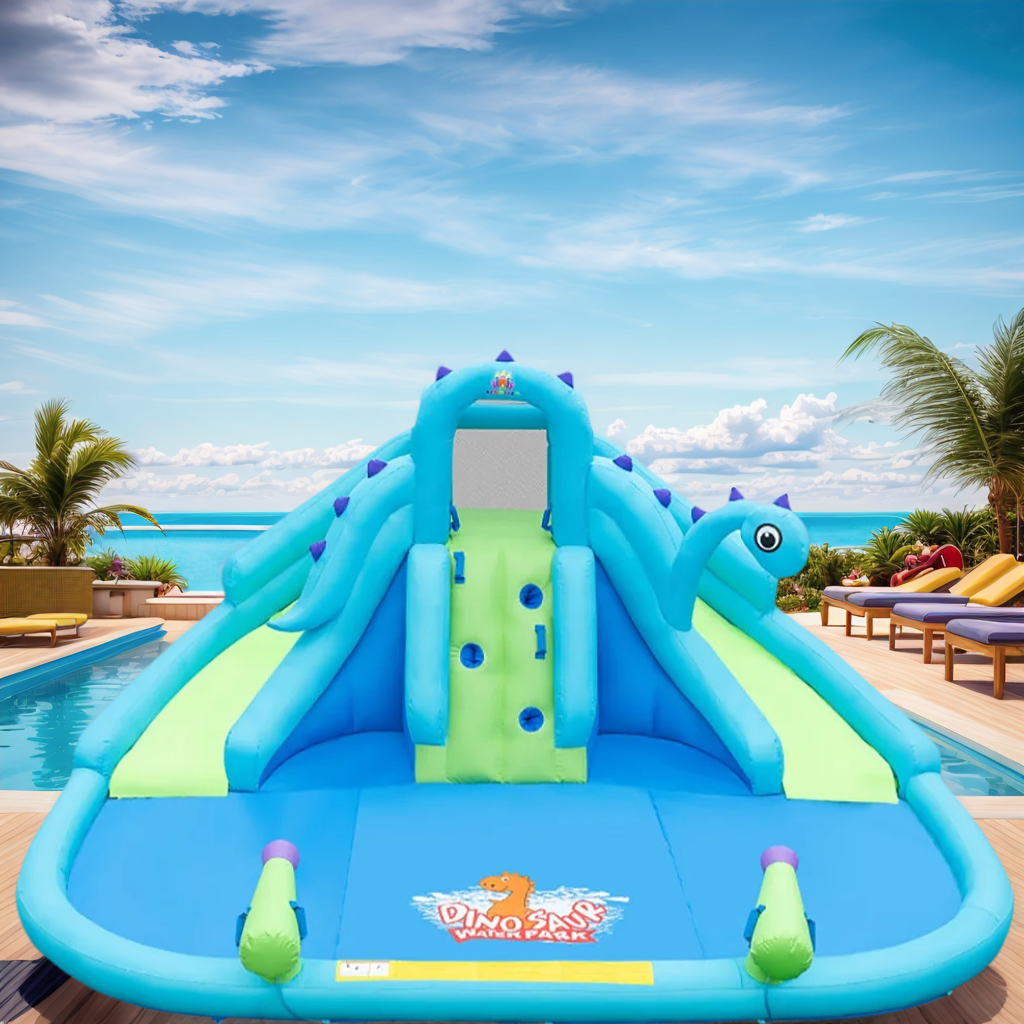 YYAo Bounce House, Inflatable Bounce House,Inflatable Water Slide with Dual Slides and Large Splash Pool (Without Blower)