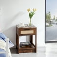 thumbnail image 1 of YYAo Brown Nightstand, 15.75" Rattan End table,Bedside Table with Drawer for Bedroom, Night Table,Side table, 1 of 6