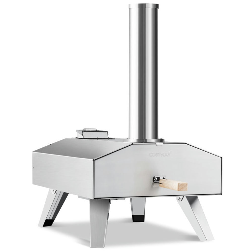 Portable Silver Stainless Steel Outdoor Pizza Oven with 12 Inch Stone