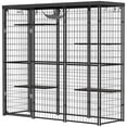 thumbnail image 1 of YYAo Cat Catio, Cat Cage Playpen,Weld Wire Catio Outdoor Indoor with Waterproof Cover, 4 Jumping Platforms, Hammock, 1 of 12