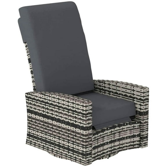 YYAo Chaise Lounge Chair Outdoor, Outdoor Chaise Lounge,Outdoor Wicker Swivel Recliner Chair, Lifting Footrest, 360° Rotating Basic, Water-resistant Cushions, Gray