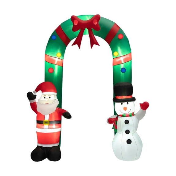 YYAo Christmas Decor, Christmas Accessories,8 Feet Christmas Inflatable Archway with Santa Claus and Snowman