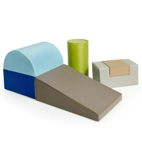 YYAo Climb and Crawl Activity Play Set, Safe Indoor Crawling Gym Equipment, 6 Piece Climb Crawl Play Set Indoor Kids Toddler -Red