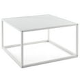 thumbnail image 1 of YYAo Coffee Table Butcher Block Top Large Accent Table,Modern Glass Square Coffee Table with Metal Frame for Living Room-White, 1 of 6