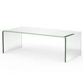 thumbnail image 1 of YYAo Coffee Table,Dining Table,Center Table,42 x 19.7 Inch Clear Tempered Glass Coffee Table with Rounded Edges, 1 of 7