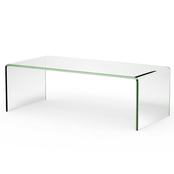 YYAo Coffee Table,Dining Table,Center Table,42 x 19.7 Inch Clear Tempered Glass Coffee Table with Rounded Edges