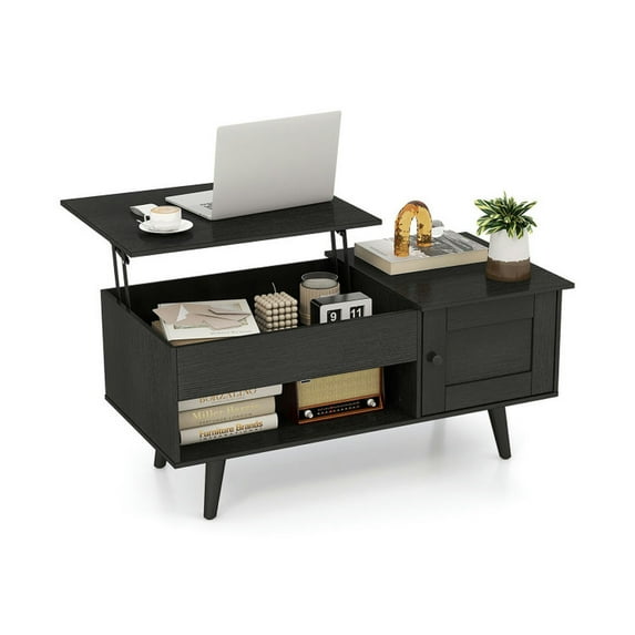 YYAo Coffee Table,Dining Table,Center Table,Lift Top Coffee Table with Storage and Hidden Compartment-Black