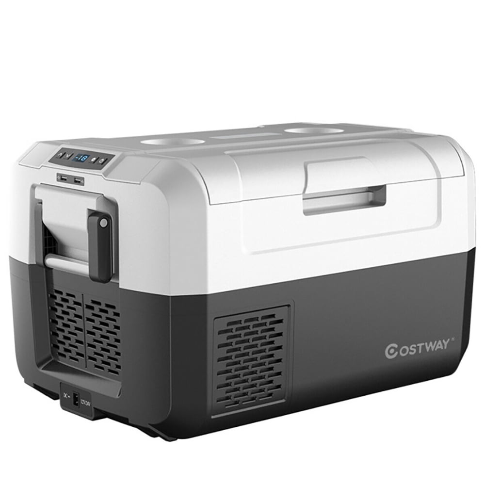 37 Quart Black and White Electric Portable Car Cooler