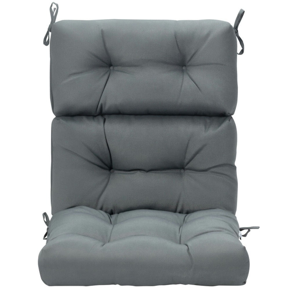 Gray 44" x 22" Tufted Suede Outdoor Chair Cushion