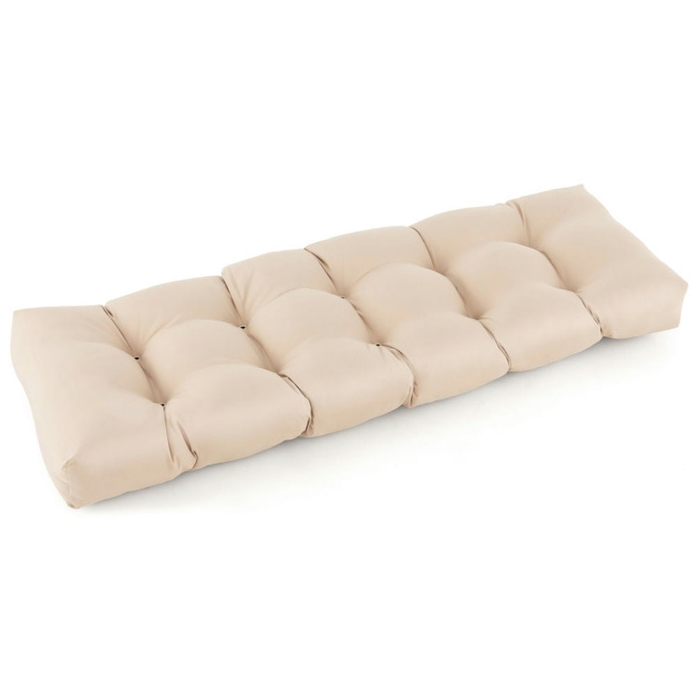 YYAo Deep Seat Cushion Water Resistant Chair Cushions Indoor Outdoor Tufted Bench Cushion with Soft PP Cotton Beige Walmart
