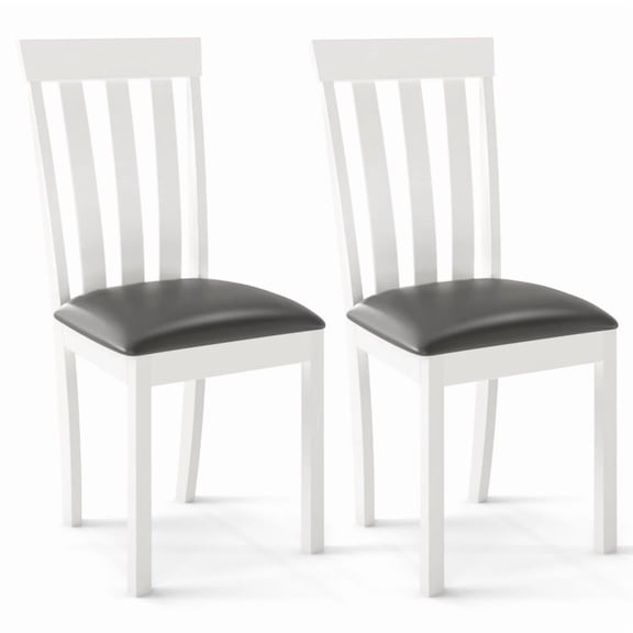 YYAo Dining Chair,Bar Chairs,Dining Chairs,Dining Chair Set of 2 Upholstered Wooden Kitchen Chairs with Padded Seat and Rubber Wood Frame-White