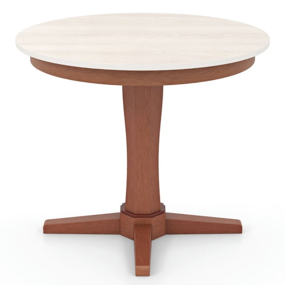 YYAo Dining Table, Dining Room Table, 35 Inches Wooden Round Dining Table with Pedestal Base-White