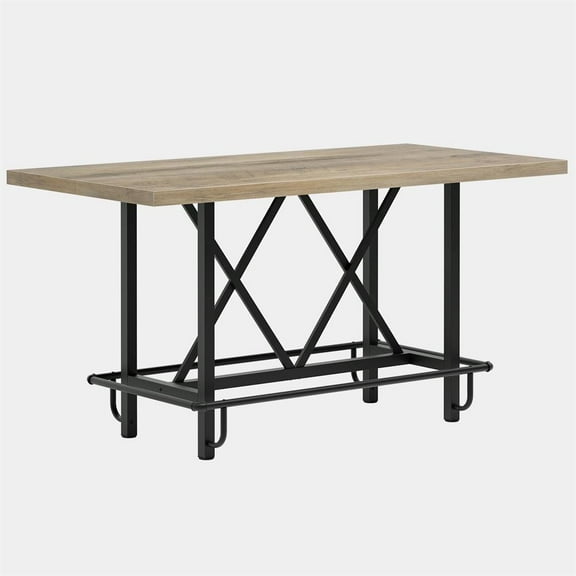 YYAo Dining Table, Kitchen Table, Dining Room Table,63" Dining Table, Rectangular Kitchen Table for 6 People,Oak Grey