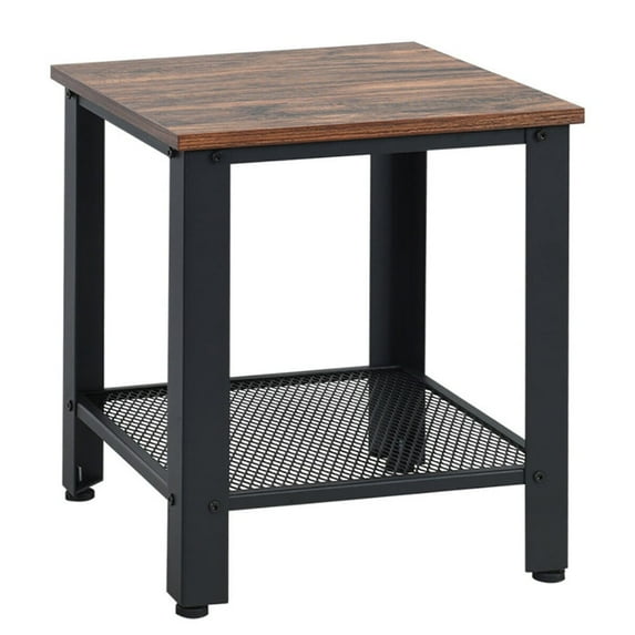 YYAo Dining Table,Side Table,Nightstand,Industrial End Table 2-Tier Side Table-Black