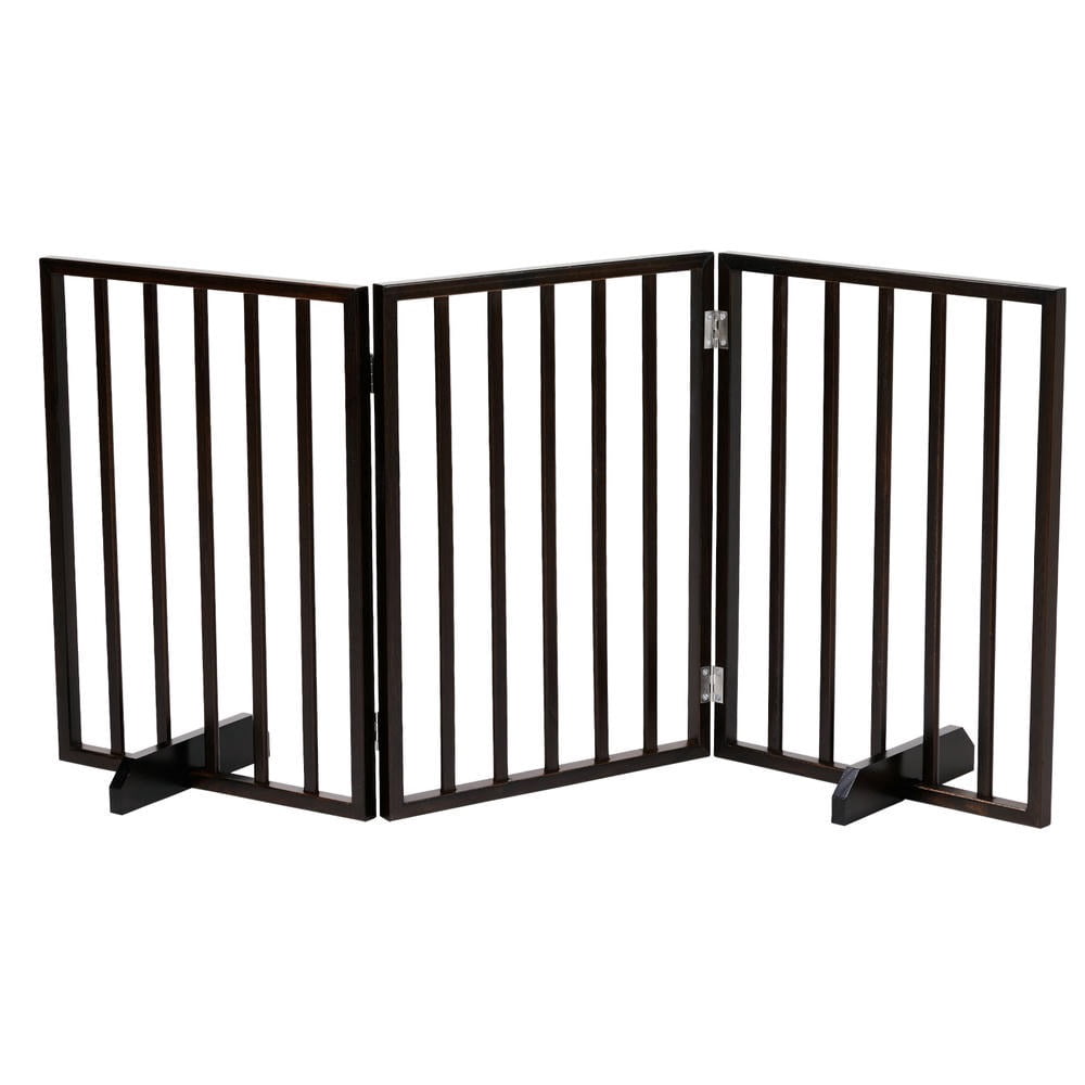 YYAo Dog Gate, Pet Gate Indoor Dog Fences,The Wooden Dog Fence Walnut