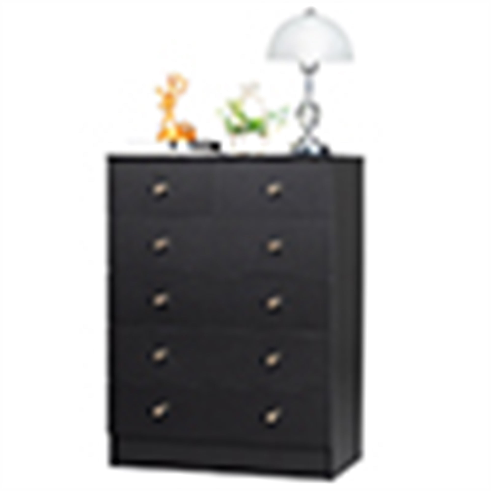 YYAo Drawer Dresser, Five Layers and Six Drawers Chest of Drawers Matte Gold Handles, Storage Cabinet, Black YYAo Drawer Dresser, Five Layers and Six Drawers Chest of Drawers Matte Gold Handles, Storage Cabinet, Black