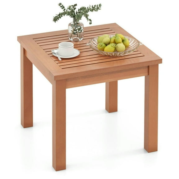 YYAo End Table, Side End Table,18 Inch Square End Outdoor Adirondack Side Table with Slatted Tabletop