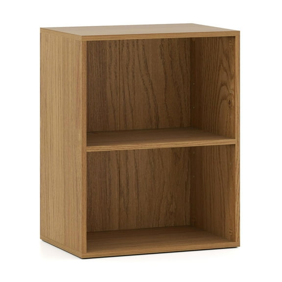 YYAo End Table with 5-Position Adjustable Shelf, 2-Cube Night Stand for Bedroom, Living Room, Home Office, Natural