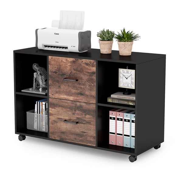 YYAo File Cabinet, Filing Stroage Cabinet,2-Drawer File Cabinet, Large Mobile Filing Cabinet for Letter Size,Black