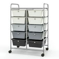 thumbnail image 1 of YYAo Filing Cabinet, File Cabinet, 10-Drawer Rolling Storage Cart-Beige & Gray, 1 of 10