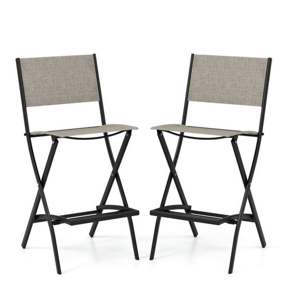 YYAo Folding Bar Stools Set of 2 Backrest Humanized Footrest-Coffee