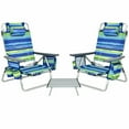 thumbnail image 1 of YYAo Folding Beach Chair, Portable Reclining Beach Chair, 2 Packs 5-Position Outdoor Folding Backpack Beach Table Chair Reclining Chair Set-Blue, 1 of 9