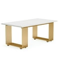 thumbnail image 1 of YYAo Gaming Desk, Computer Desk,70.9" Executive Desk, Modern Office Computer Desk Conference Table,White & Gold, 1 of 7
