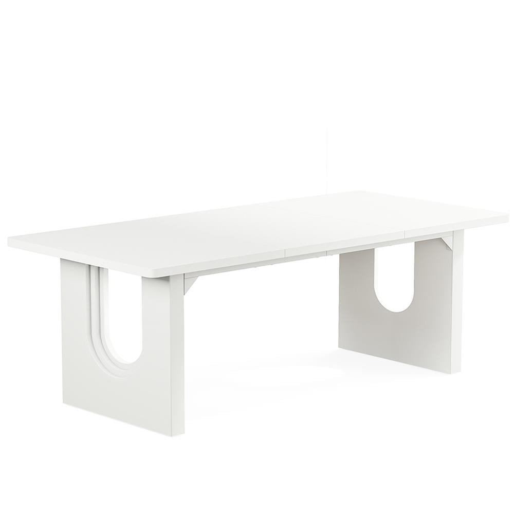 YYAo Gaming Desk, Computer Desk,71" Executive Desk, Modern Computer Desk with Wood Double Pedestal Base,White