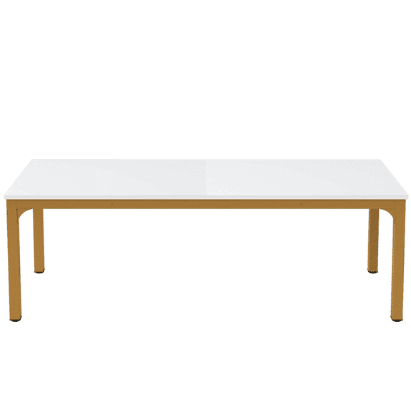 YYAo Gaming Desk, Computer Desk,Rectangle Executive Desk, 78.7" Computer Desk 6FT Conference Table,White & Gold