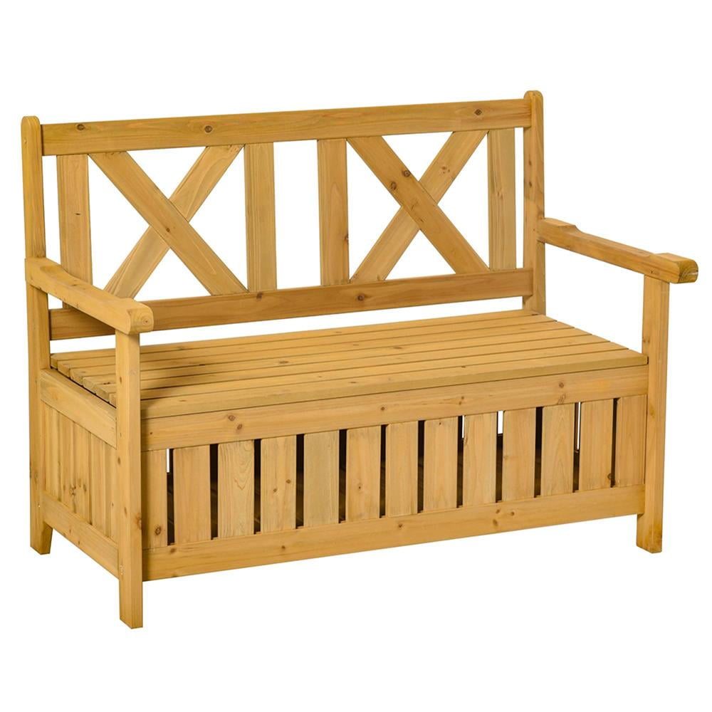 YYAo Garden Benches, Outdoor Bench,Wooden Outdoor Storage Bench 2 ...