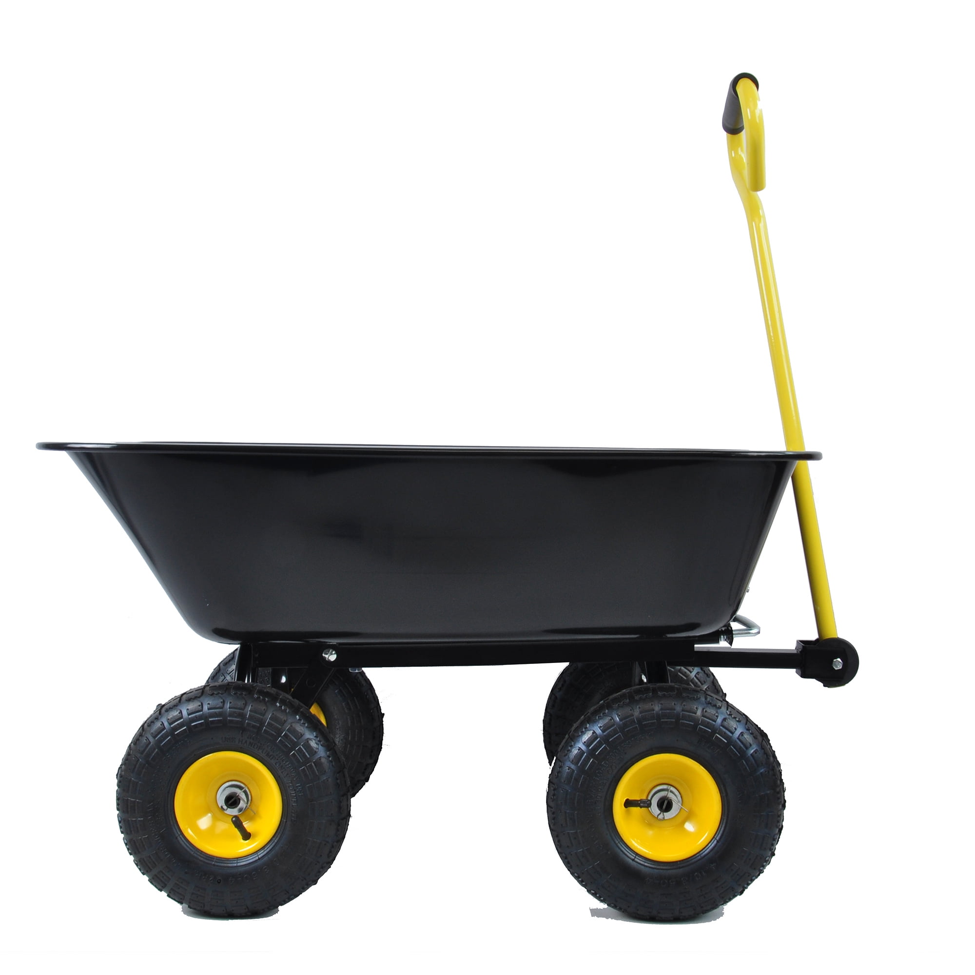 YYAo Garden Dump Cart, Pull Cart, Trolly Cart, Folding car Poly Garden dump truck with steel frame, 10 inches. Pneumatic tire, black YYAo Garden Dump Cart, Pull Cart, Trolly Cart, Folding car Poly Garden dump truck with steel frame, 10 inches. Pneumatic tire, black