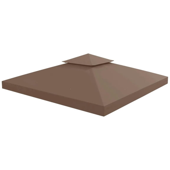 YYAo Gazebo Canopy Top Replacement Cover,Gazebo Replacement Canopy, 2-Tier Top Cover for 9.84' x 9.84' Gazebo, Coffee (TOP ONLY)