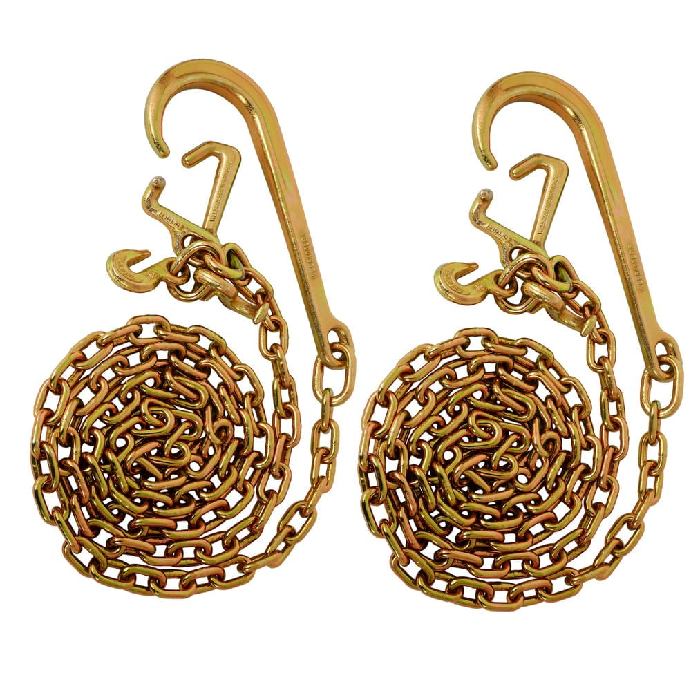 Munirater Transport Tow Chain J Hook Long Shank W/ R T J & Grab Hook 2 G70 5/16''x10