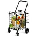 thumbnail image 1 of YYAo Grocery Shopping Cart, Utility Cart, Trolley Cart, Folding Shopping Basket Rolling Trolley with Adjustable Handle-Black, 1 of 8