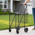 thumbnail image 1 of YYAo Grocery Shopping Cart, Utility Cart, Trolley Cart, Folding Shopping Basket Rolling Trolley with Adjustable Handle-Black, 1 of 6