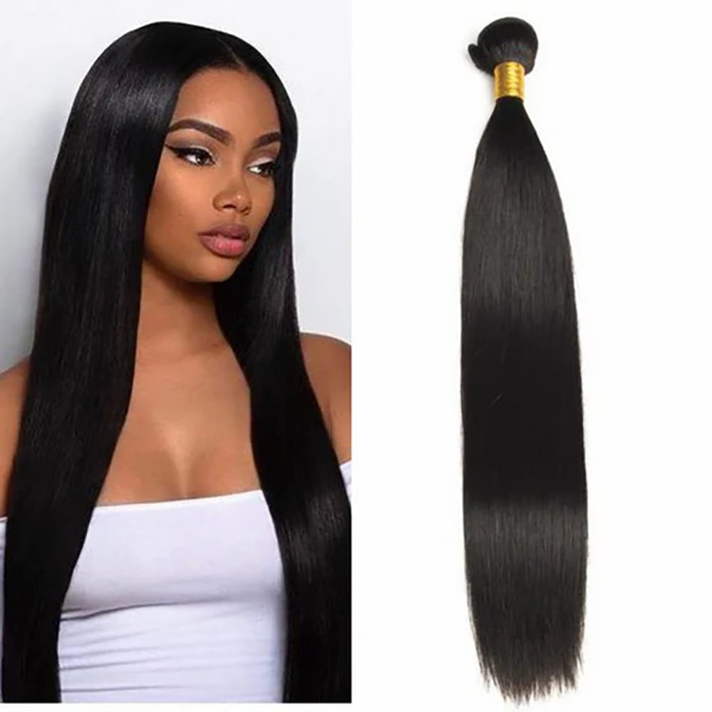 YYAo Human Hair, Hairpiece, Wig,Hot selling Unprocessed Virgin hair Straight Natural black color 100 Hair Bundle 8 in to 30 in