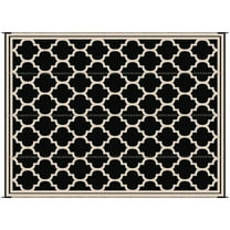 YYAo Indoor Rugs,Indoor Door Mat,9'x 12' Modern Outdoor Rug, Reversible and Folding Rug, with Four Straps, Black