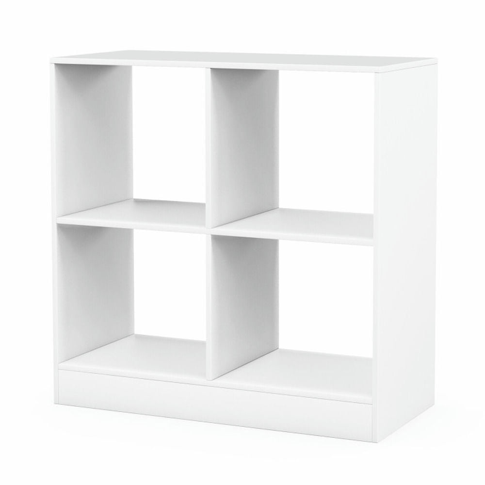 YYAo Kids Book Rack Storage Bookshelf, Toy Storage Organizer Bookshelf,4-Cube Kids Bookcase with Open Shelves-White