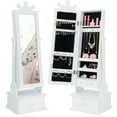 thumbnail image 1 of YYAo Kids Vanity Set, Kids Vanity Table Chair Vanity Set,2-in-1 Kids Play Jewelry Armoire with Full Length Mirror and Drawers-White, 1 of 7