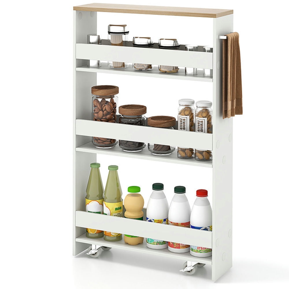 YYAo Kitchen Island Cart,Kitchen Bar&Serving Cart,Rolling Kitchen Slim Storage Cart Mobile Shelving Organizer with Handle-White YYAo Kitchen Island Cart,Kitchen Bar&Serving Cart,Rolling Kitchen Slim Storage Cart Mobile Shelving Organizer with Handle-White