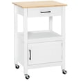 thumbnail image 1 of YYAo Kitchen Storage Island, Kitchen Cart,Kitchen Island with Storage Drawer and 3 Hooks-White, 1 of 9
