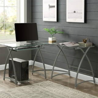 Glass l shaped desk walmart deals