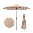 thumbnail image 1 of YYAo Large Sun Umbrella, Umbrella Canopy, 9 Feet Round Patio Umbrella with 18 Fiberglass Ribs-Tan, 1 of 7