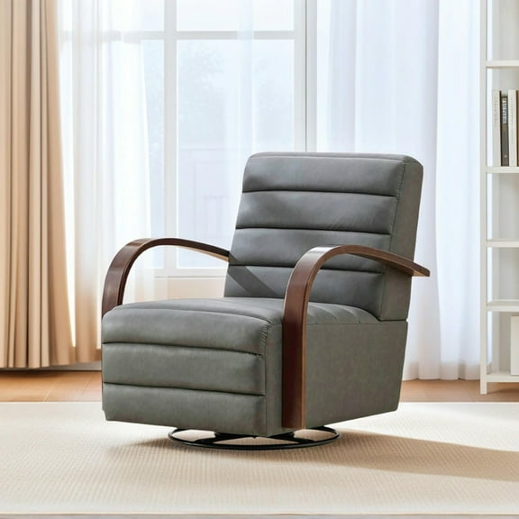 YYAo Lazy Chair, Accent Comfy Lounge Arm Chair,Upholstered 360° Swivel Accent Chair with Armrests, Single Sofa Armchair for Bedroom, Gray