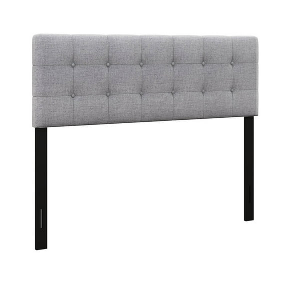 YYAo Linen Upholstered Headboard with Solid Rubber Wood Legs, Heigh Headboard for Bedroom, Twin, Gray