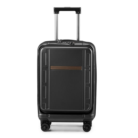 YYAo Luggage Set, Suitcase Set, Travel Luggage,Carry On Luggage 22 X 14 X 9 Airline Approved, Abs+Pc 20 Inch Luggage With Front Compartment,Black Color