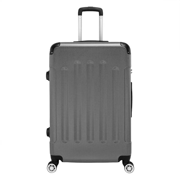 YYAo Luggage Sets 3 Piece PC ABS Hardside Lightweight Suitcase with 4 Universal Wheels Lock Carry Dark Gray