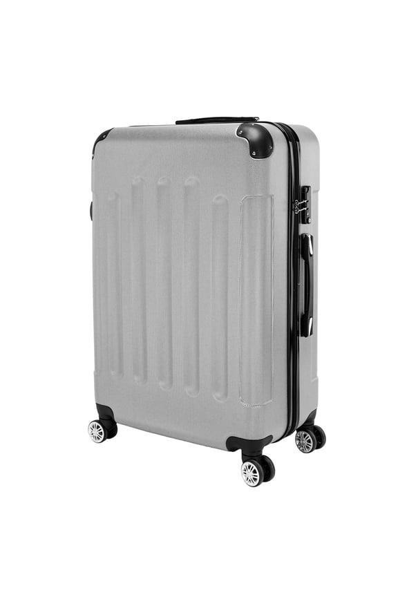 Luggage Sets 3 Piece PC ABS Hardside Lightweight Suitcase with 4 Universal Wheels Lock Carry Gray